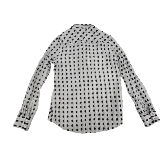 Merona White Button Up Long Sleeve Pointed Collar Shirt Size Small Women’s - Picture 3 of 5